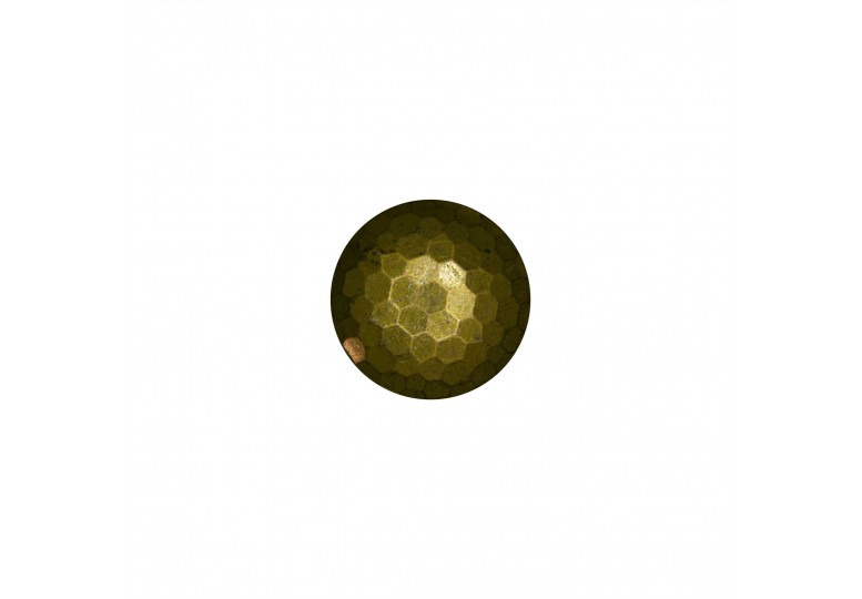 Antik Sarı Köşeli Bombe Metalize Kaplamalı Düğme - K-BMB