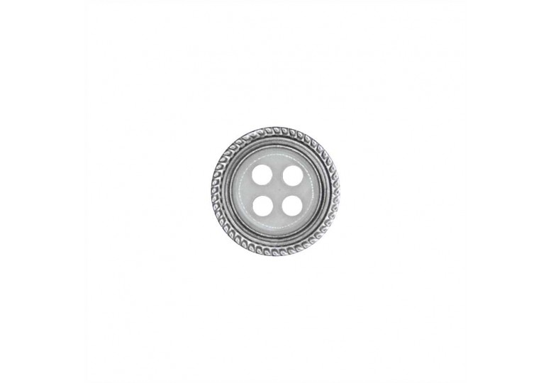 4 Delikli Beyaz Polyester Düğme - A45