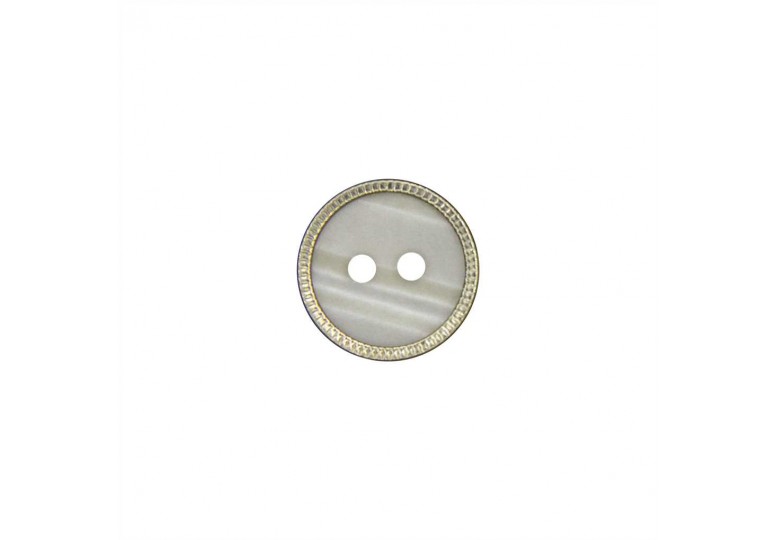 2 Delikli Beyaz Polyester Düğme - PTCD